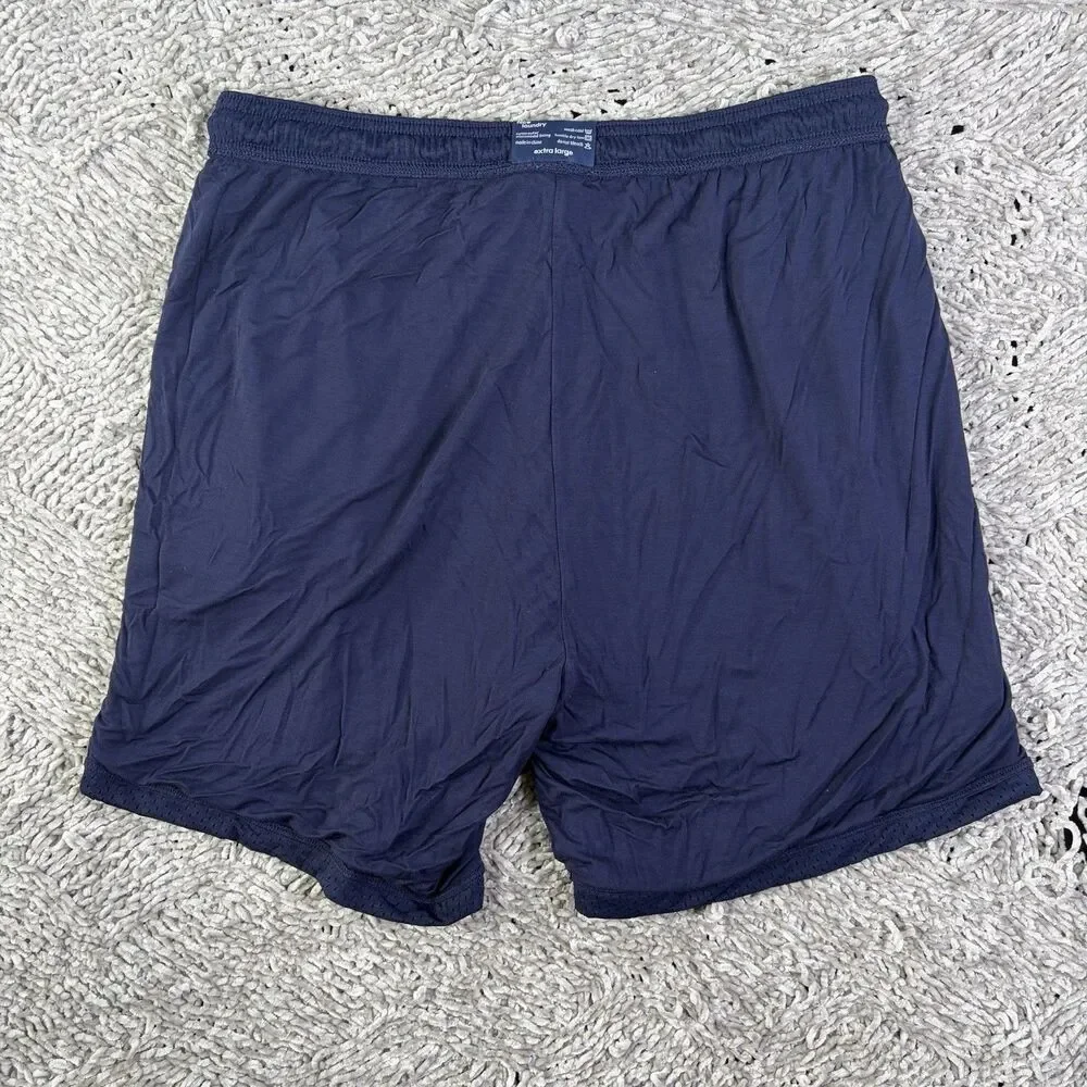 Nice Laundry Mesh Shorts Mens XL Lined Navy Blue Stretch Drawstring Loungewear
